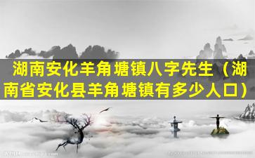 湖南安化羊角塘镇八字先生（湖南省安化县羊角塘镇有多少人口）