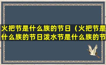 火把节是什么族的节日（火把节是什么族的节日泼水节是什么族的节日）