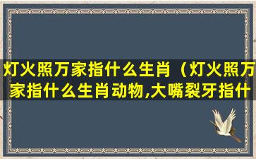 灯火照万家指什么生肖（灯火照万家指什么生肖动物,大嘴裂牙指什么生肖）