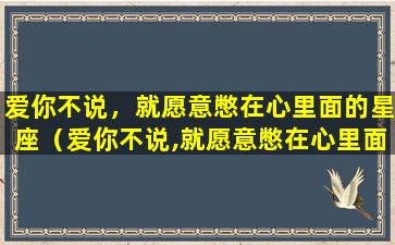 爱你不说，就愿意憋在心里面的星座（爱你不说,就愿意憋在心里面的星座女生）