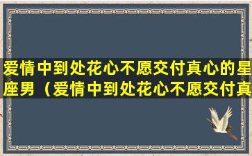 爱情中到处花心不愿交付真心的星座男（爱情中到处花心不愿交付真心的星座男生）