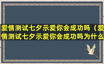 爱情测试七夕示爱你会成功吗（爱情测试七夕示爱你会成功吗为什么）