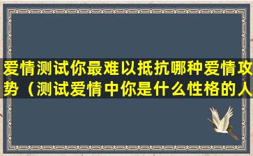 爱情测试你最难以抵抗哪种爱情攻势（测试爱情中你是什么性格的人）