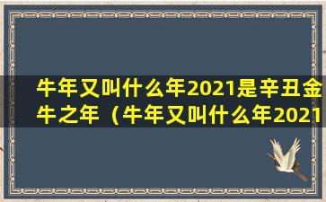 牛年又叫什么年2021是辛丑金牛之年（牛年又叫什么年2021是辛丑金牛之年呢）