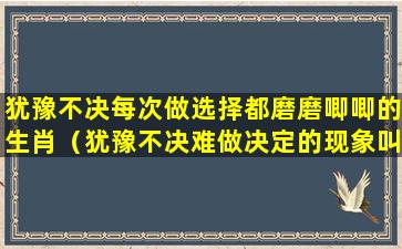 犹豫不决每次做选择都磨磨唧唧的生肖（犹豫不决难做决定的现象叫什么）