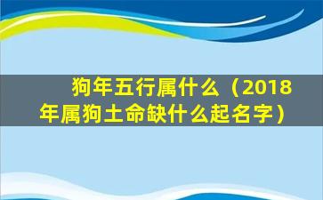 狗年五行属什么（2018年属狗土命缺什么起名字）