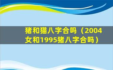 猪和猫八字合吗（2004女和1995猪八字合吗）