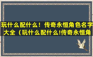 玩什么配什么！传奇永恒角色名字大全（玩什么配什么!传奇永恒角色名字大全最新）