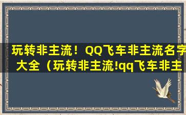 玩转非主流！QQ飞车非主流名字大全（玩转非主流!qq飞车非主流名字大全女生）