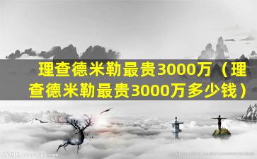 理查德米勒最贵3000万（理查德米勒最贵3000万多少钱）