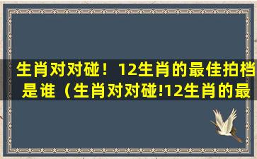 生肖对对碰！12生肖的最佳拍档是谁（生肖对对碰!12生肖的最佳拍档是谁）