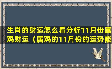 生肖的财运怎么看分析11月份属鸡财运（属鸡的11月份的运势能有好转吗）