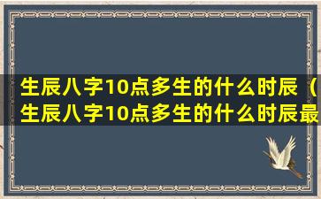 生辰八字10点多生的什么时辰（生辰八字10点多生的什么时辰最好）