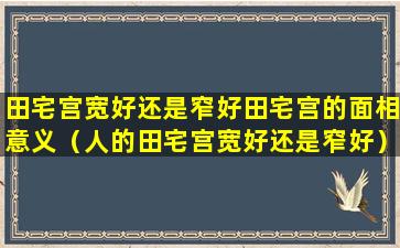 田宅宫宽好还是窄好田宅宫的面相意义（人的田宅宫宽好还是窄好）