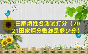 田家炳姓名测试打分（2021田家炳分数线是多少分）