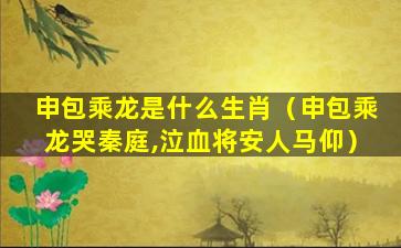 申包乘龙是什么生肖（申包乘龙哭秦庭,泣血将安人马仰）