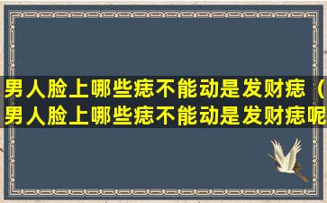 男人脸上哪些痣不能动是发财痣（男人脸上哪些痣不能动是发财痣呢）