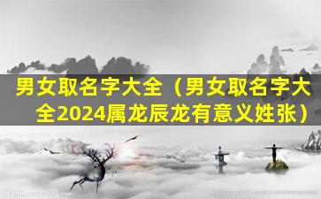 男女取名字大全（男女取名字大全2024属龙辰龙有意义姓张）