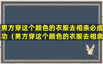 男方穿这个颜色的衣服去相亲必成功（男方穿这个颜色的衣服去相亲必成功嘛）