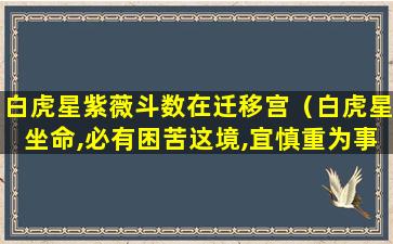 白虎星紫薇斗数在迁移宫（白虎星坐命,必有困苦这境,宜慎重为事耳）