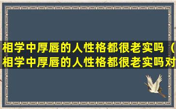 相学中厚唇的人性格都很老实吗（相学中厚唇的人性格都很老实吗对吗）