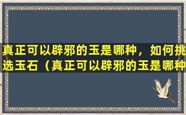 真正可以辟邪的玉是哪种，如何挑选玉石（真正可以辟邪的玉是哪种,如何挑选玉石）