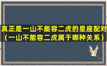 真正是一山不能容二虎的星座配对（一山不能容二虎属于哪种关系）