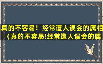 真的不容易！经常遭人误会的属相（真的不容易!经常遭人误会的属相）