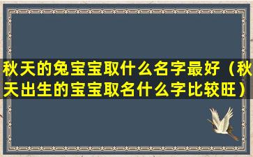 秋天的兔宝宝取什么名字最好（秋天出生的宝宝取名什么字比较旺）