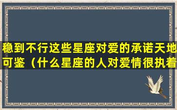 稳到不行这些星座对爱的承诺天地可鉴（什么星座的人对爱情很执着）