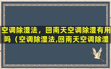 空调除湿法，回南天空调除湿有用吗（空调除湿法,回南天空调除湿有用吗）