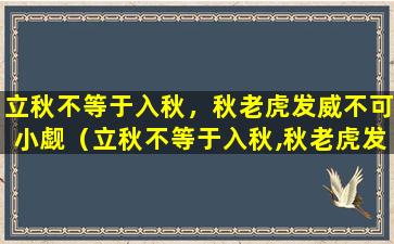 立秋不等于入秋，秋老虎发威不可小觑（立秋不等于入秋,秋老虎发威不可小觑）