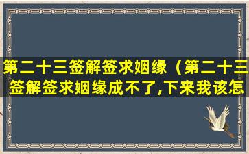 第二十三签解签求姻缘（第二十三签解签求姻缘成不了,下来我该怎么办）