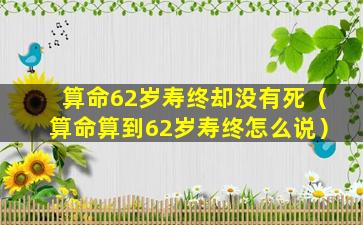 算命62岁寿终却没有死（算命算到62岁寿终怎么说）