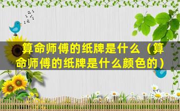 算命师傅的纸牌是什么（算命师傅的纸牌是什么颜色的）