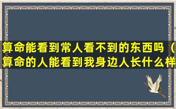 算命能看到常人看不到的东西吗（算命的人能看到我身边人长什么样）