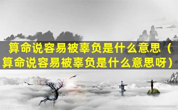 算命说容易被辜负是什么意思（算命说容易被辜负是什么意思呀）