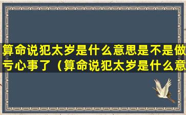 算命说犯太岁是什么意思是不是做亏心事了（算命说犯太岁是什么意思是不是做亏心事了呀）