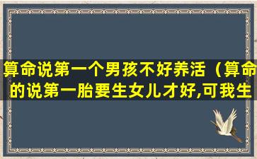 算命说第一个男孩不好养活（算命的说第一胎要生女儿才好,可我生的是儿子怎么办）