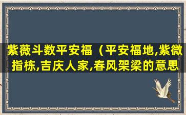 紫薇斗数平安福（平安福地,紫微指栋,吉庆人家,春风架梁的意思）