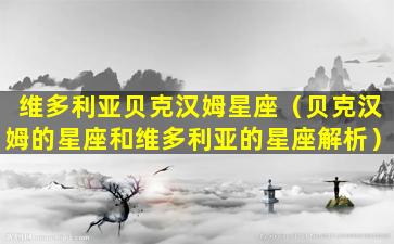 维多利亚贝克汉姆星座（贝克汉姆的星座和维多利亚的星座解析）