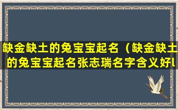 缺金缺土的兔宝宝起名（缺金缺土的兔宝宝起名张志瑞名字含义好l）