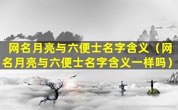 网名月亮与六便士名字含义（网名月亮与六便士名字含义一样吗）