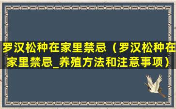 罗汉松种在家里禁忌（罗汉松种在家里禁忌_养殖方法和注意事项）