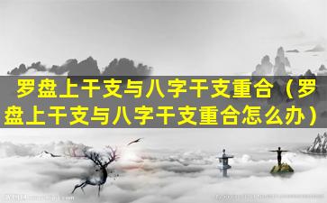 罗盘上干支与八字干支重合（罗盘上干支与八字干支重合怎么办）