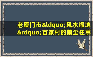 老厦门市“风水福地”百家村的前尘往事（厦门百家村有什么好吃的）