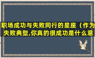 职场成功与失败同行的星座（作为失败典型,你真的很成功是什么意思）