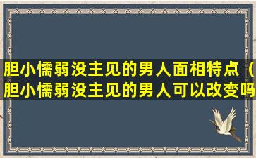 胆小懦弱没主见的男人面相特点（胆小懦弱没主见的男人可以改变吗）