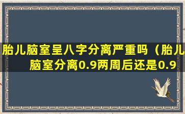 胎儿脑室呈八字分离严重吗（胎儿脑室分离0.9两周后还是0.9怎么办）