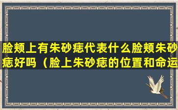 脸颊上有朱砂痣代表什么脸颊朱砂痣好吗（脸上朱砂痣的位置和命运）